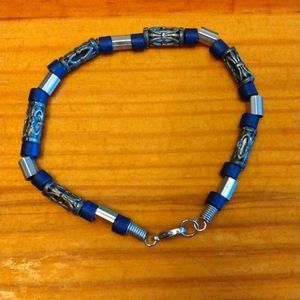 Men's bracelet in blue and silver tone